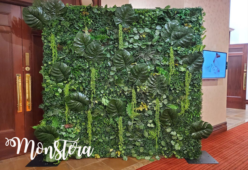 xhngiiek Lush green plant wall backdrop